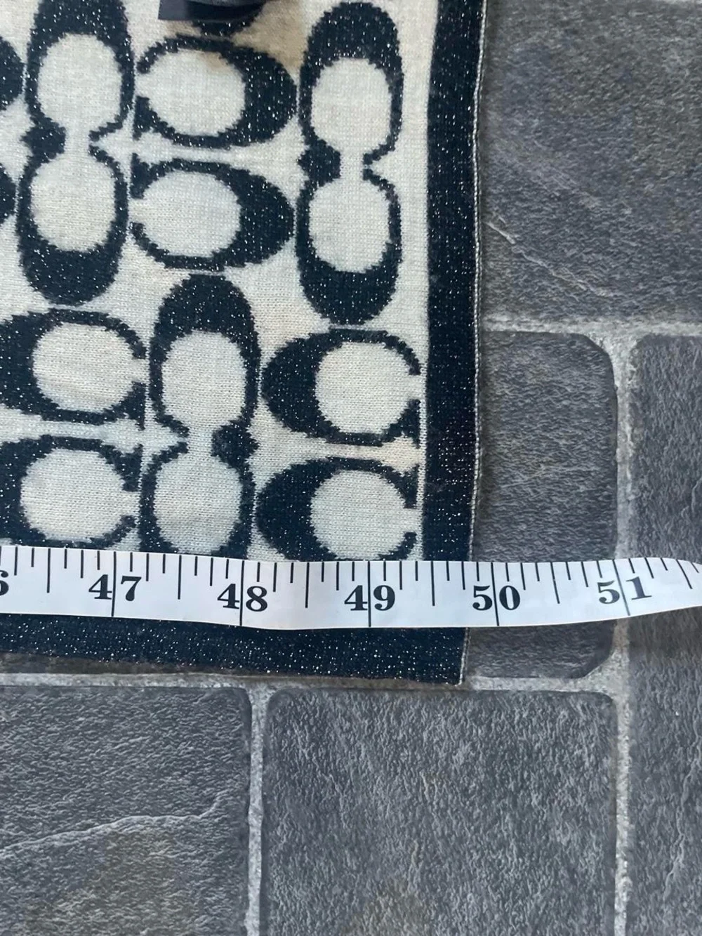 Coach Black & White Signature 'C' Logo Scarf